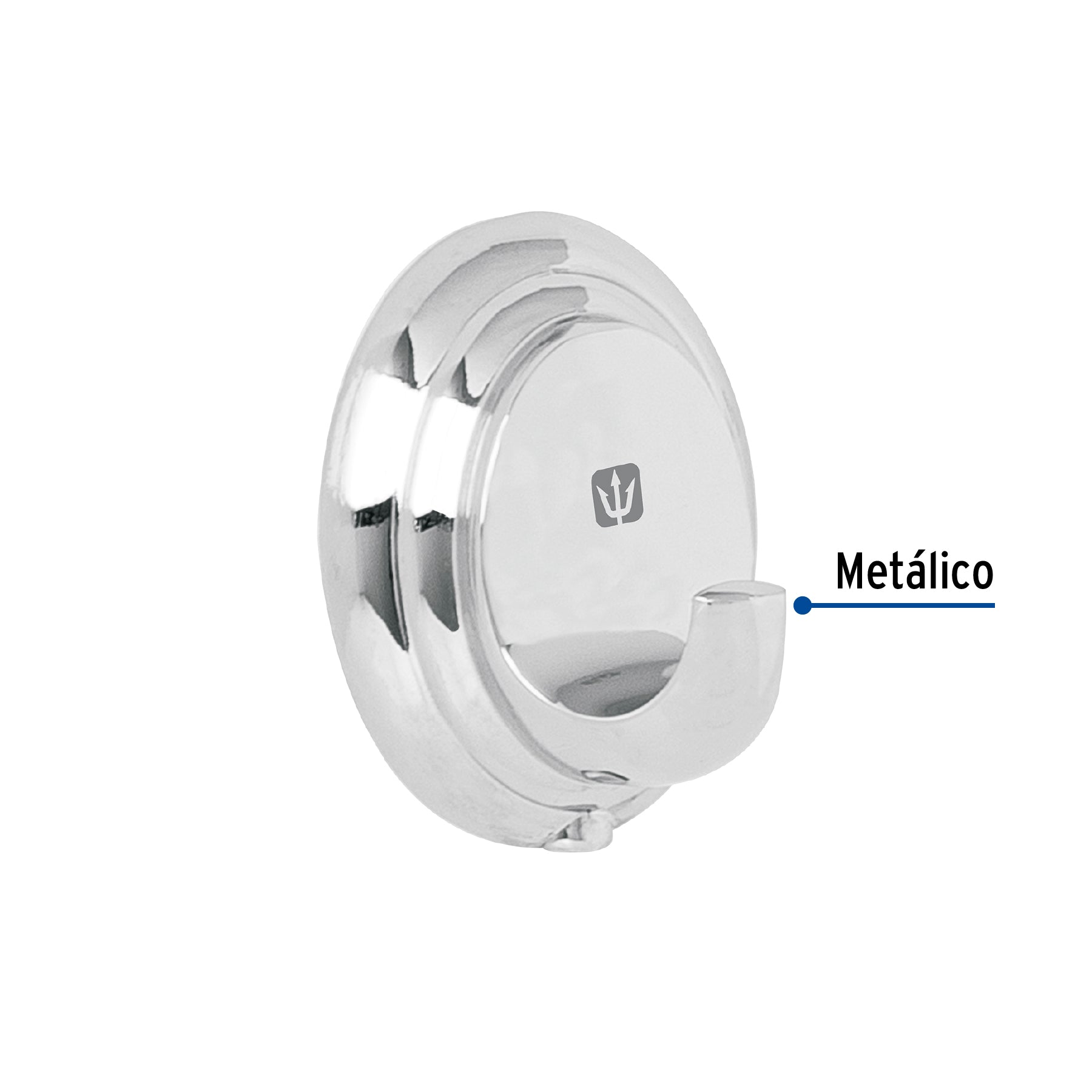 Gancho sencillo metálico acabado cromo, Foset Aqua