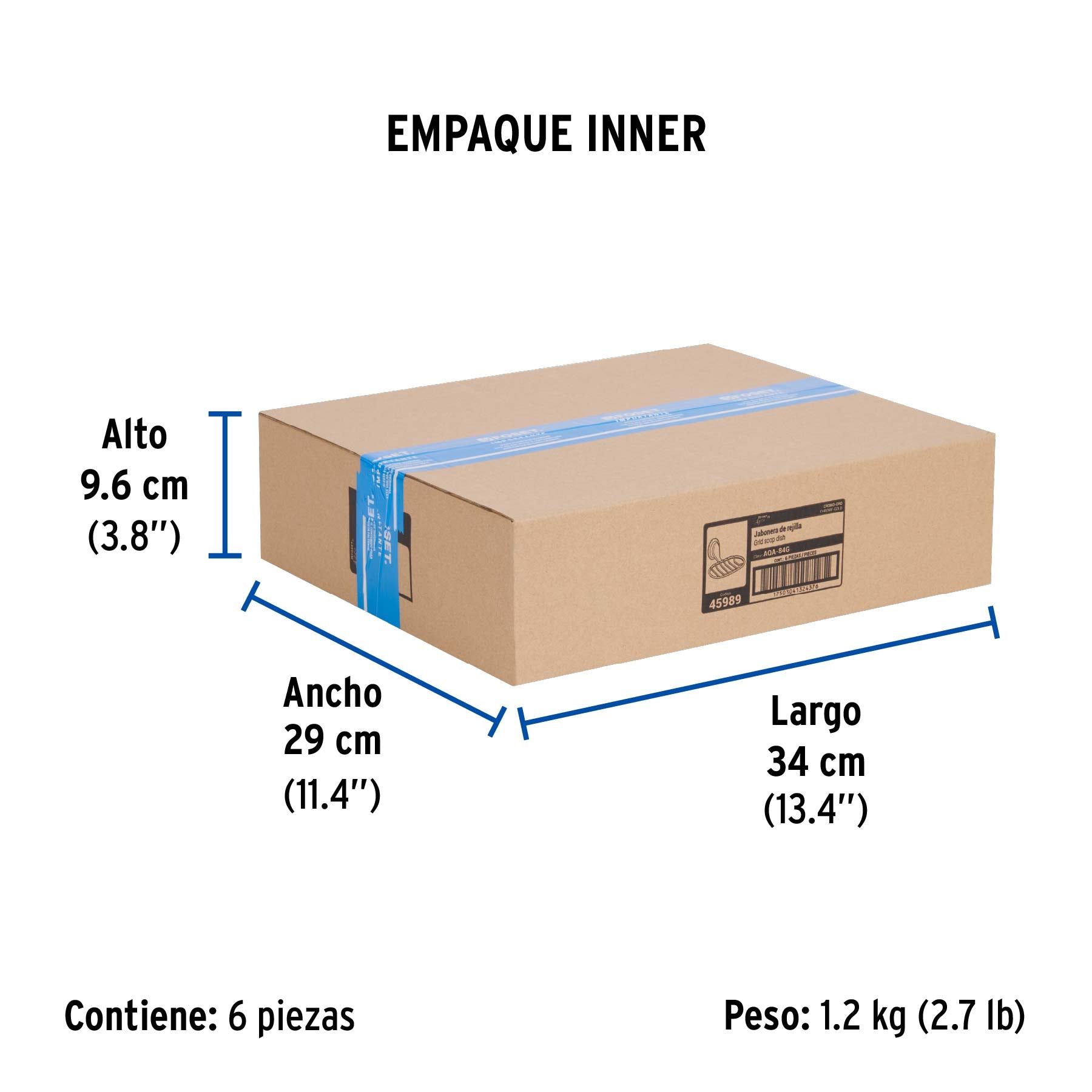 Jabonera metálica cromo-oro, Foset Aqua