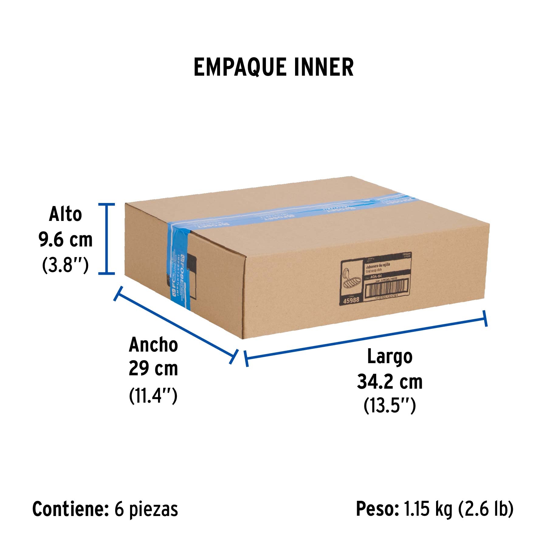 Jabonera metálica cromo, Foset Aqua