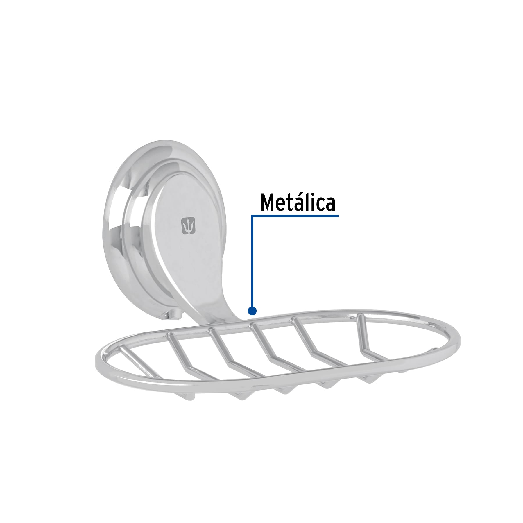 Jabonera metálica cromo, Foset Aqua