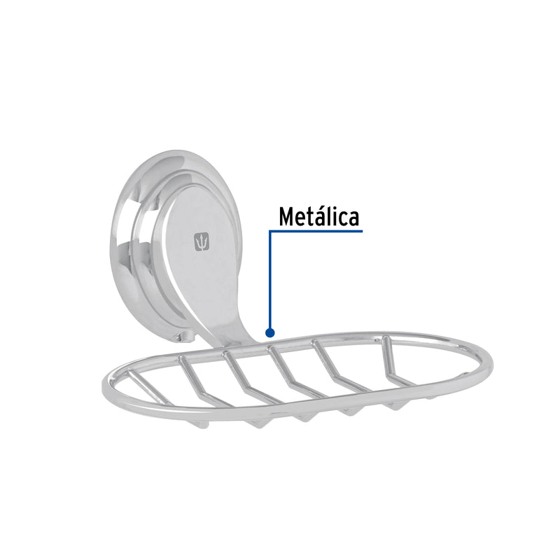 Jabonera metálica cromo, Foset Aqua
