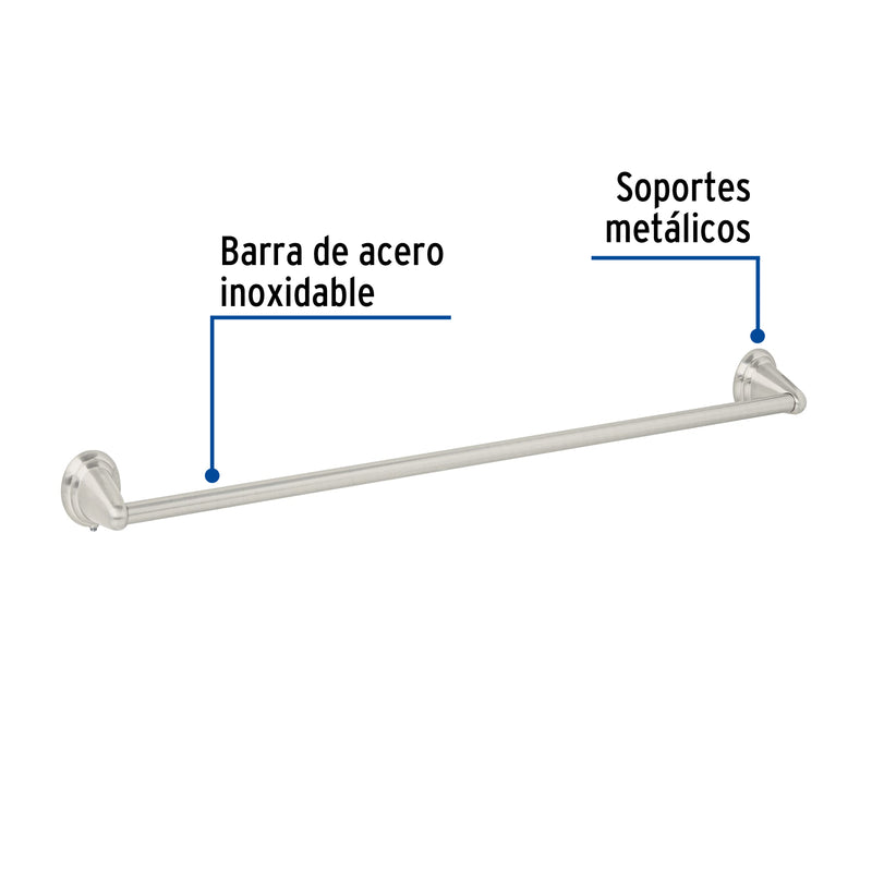 Toallero de barra metálico acabado satín, Foset Aqua