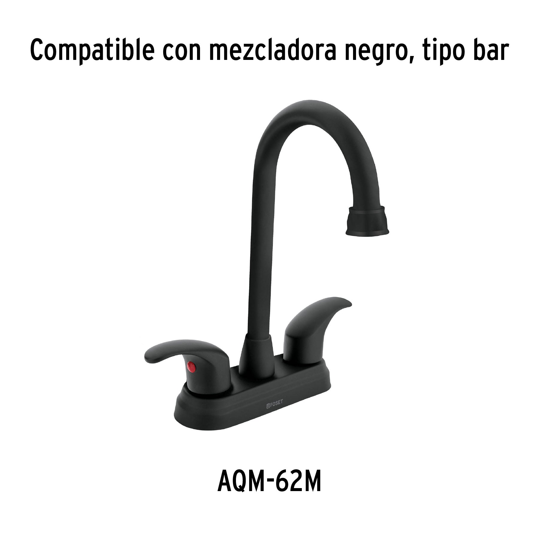 Cuello para mezcladora de lavabo,tipo bar,negro mate, Aqua
