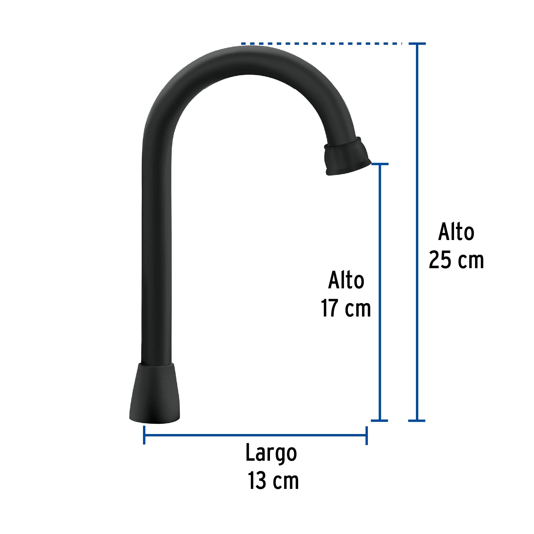 Cuello para mezcladora de lavabo,tipo bar,negro mate, Aqua