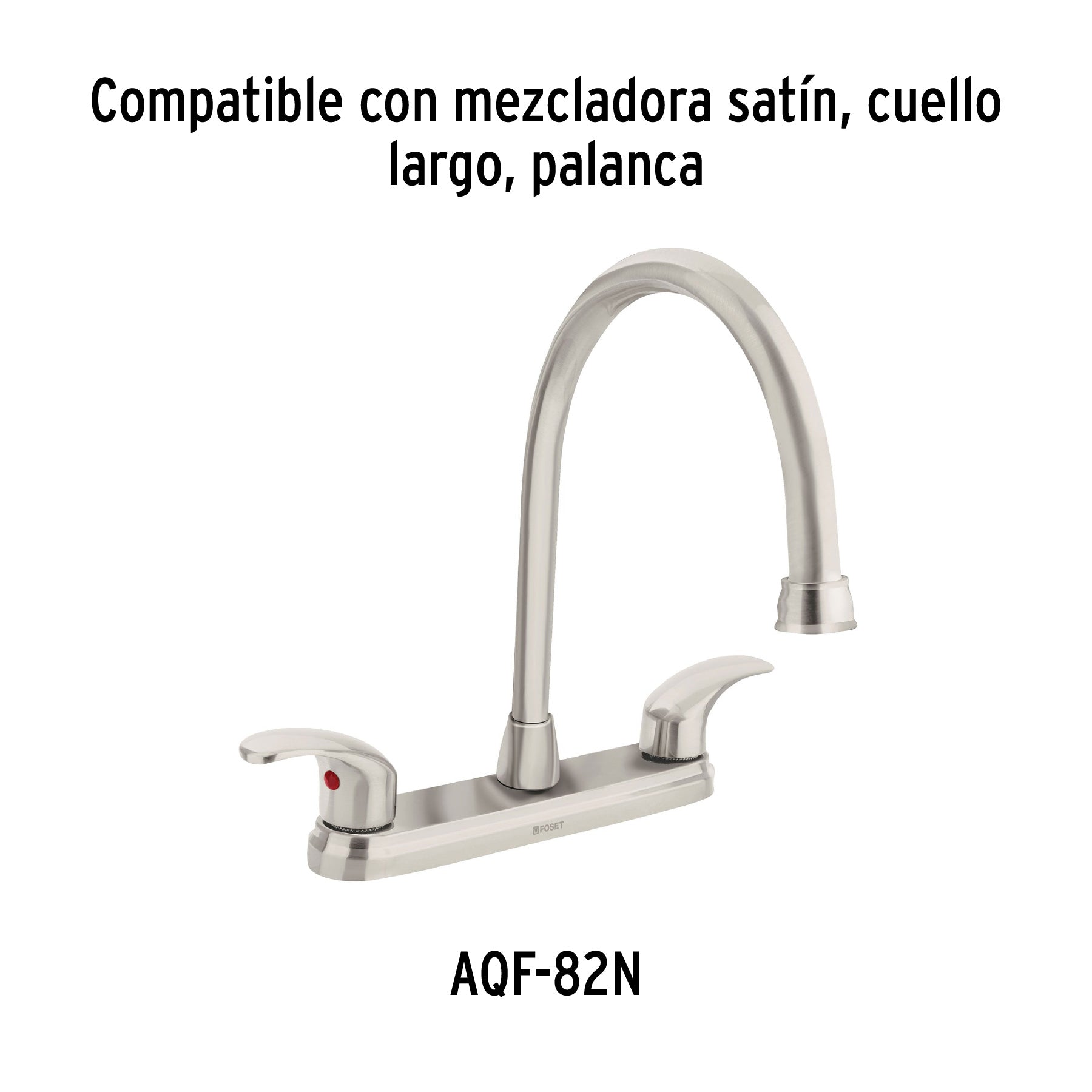Cuello para mezcladora de fregadero, satín, Foset
