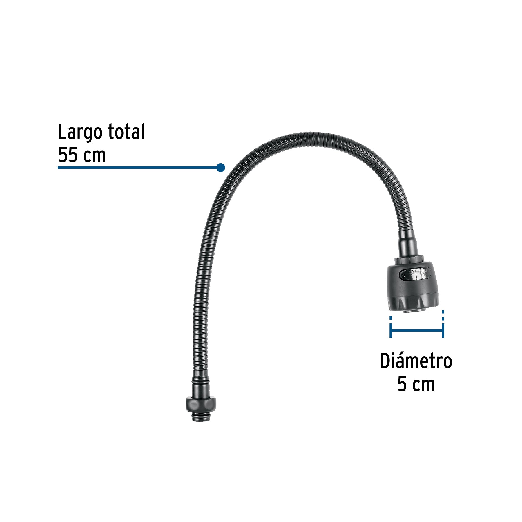 Cuello flexible para mezcladora de fregadero, negro, AQUA