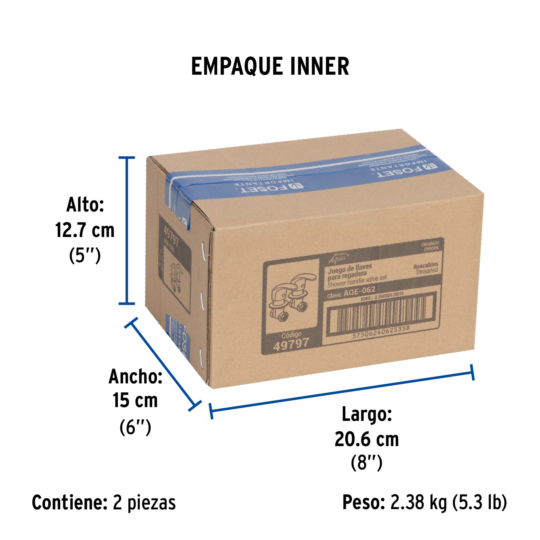 Juego 2 llaves de empotrar, roscables tipo palanca, Aqua