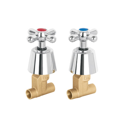Juego 2 llaves de empotrar, soldable tipo cruceta, Aqua