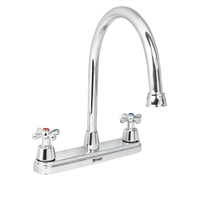 Mezcladora para fregadero, manerales cruceta,acero inox.Aqua
