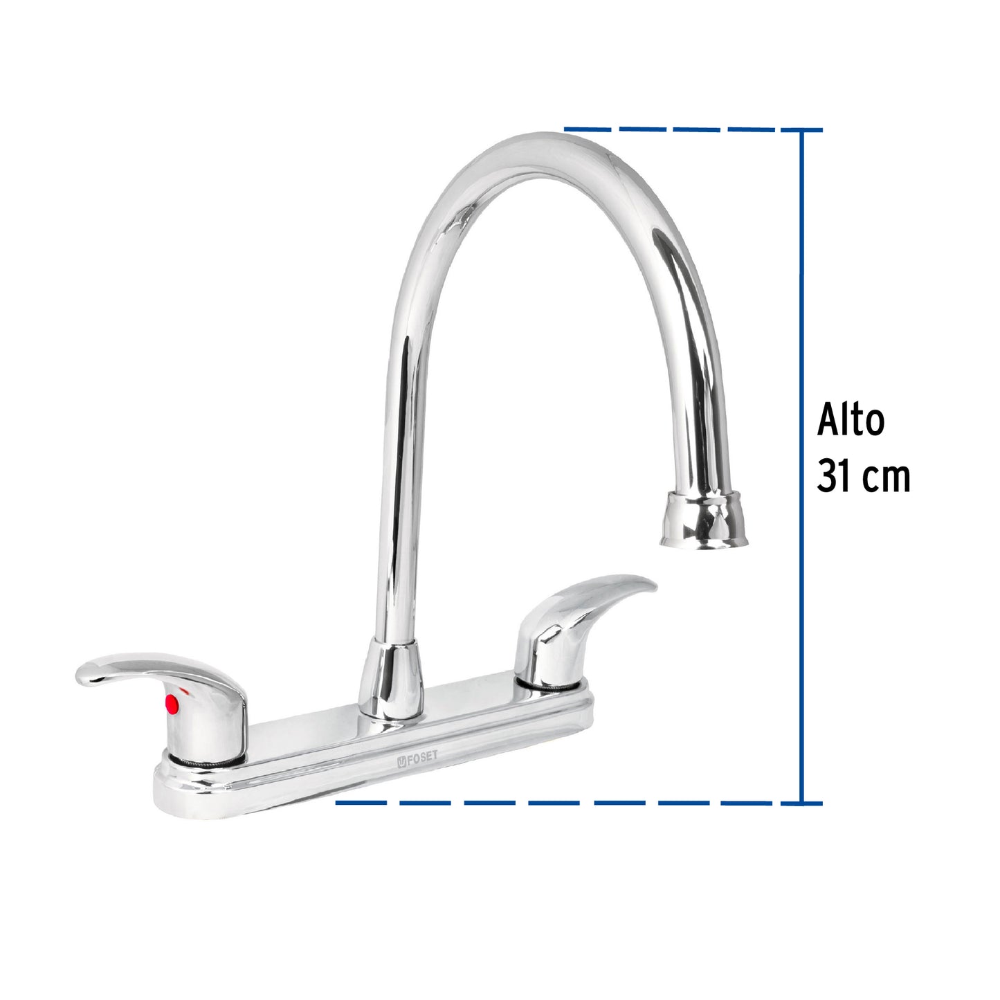 Mezcladora para fregadero, manerales palanca,acero inox.Aqua