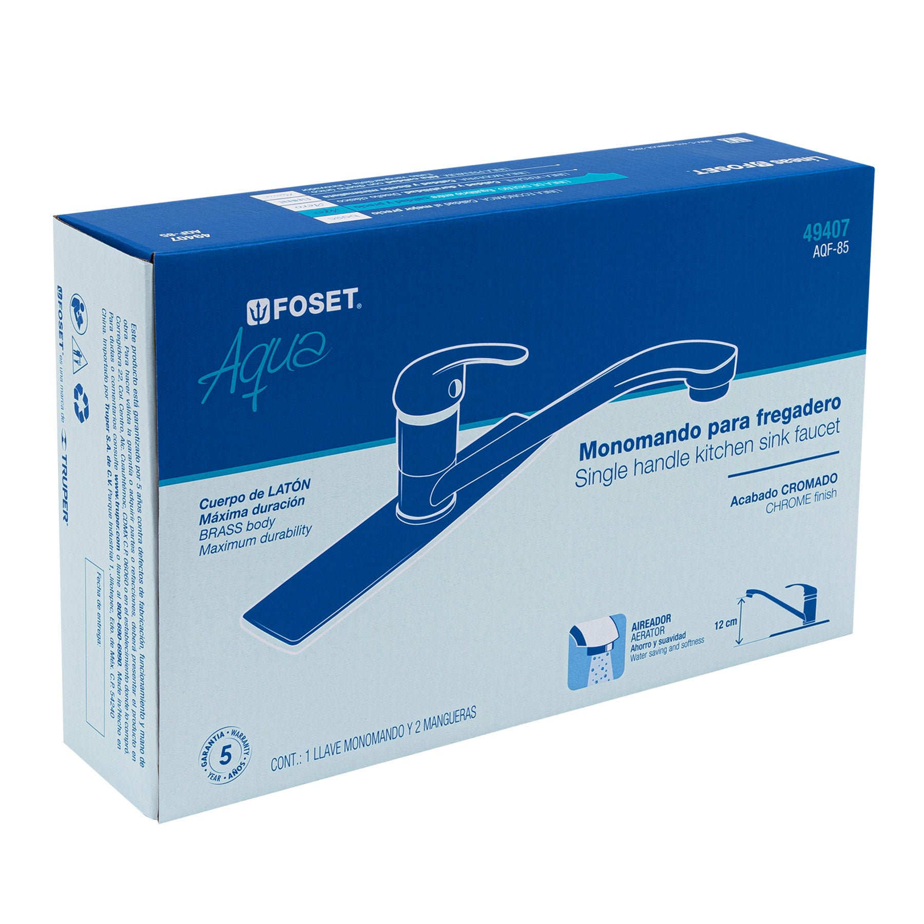 Mezcladora para fregadero, monomando, Aqua