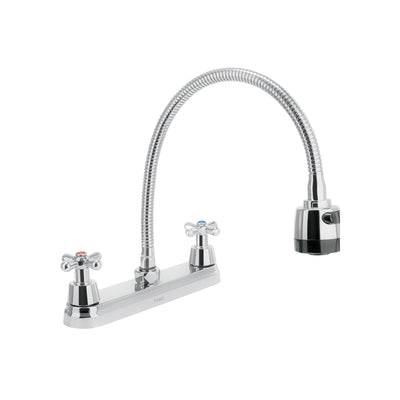 Mezcladora inox 8' p/fregadero, flexible, cruceta, Foset