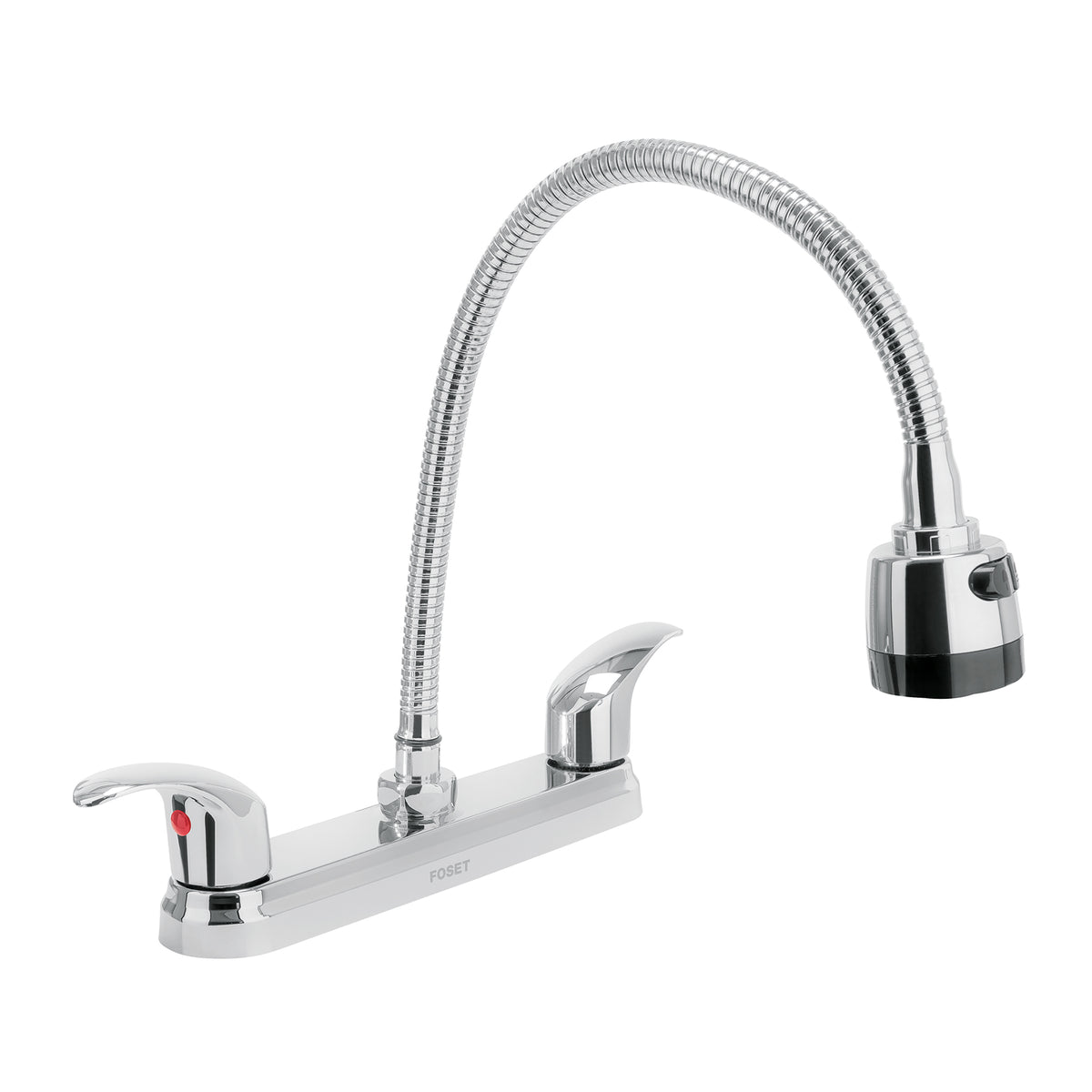 Mezcladora inox 8' p/fregadero, flexible, palanca, Foset
