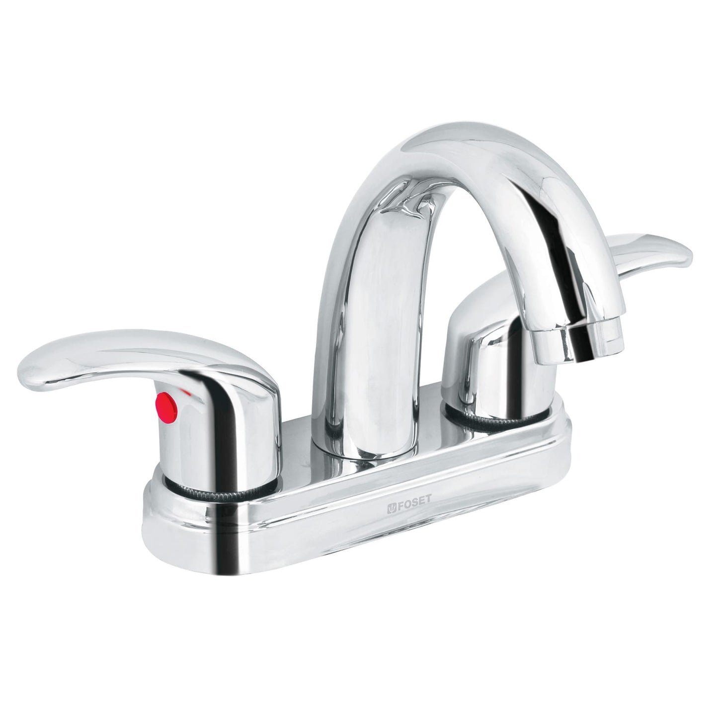 Mezcl. lavabo, manerales palanca, cuello alto, acero inox,Aq