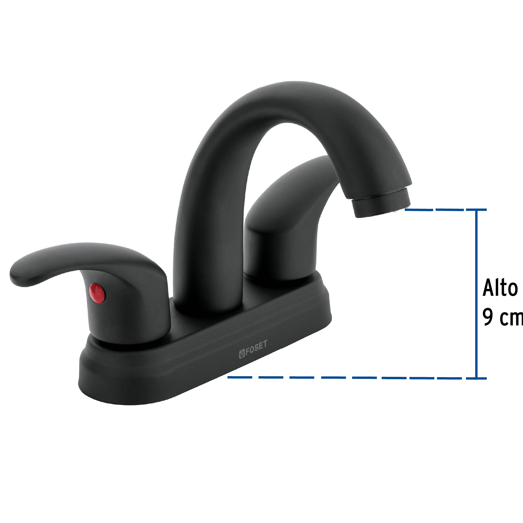 Mezcladora p/lavabo,manerales palanca,cuello alto,negro, Aqu
