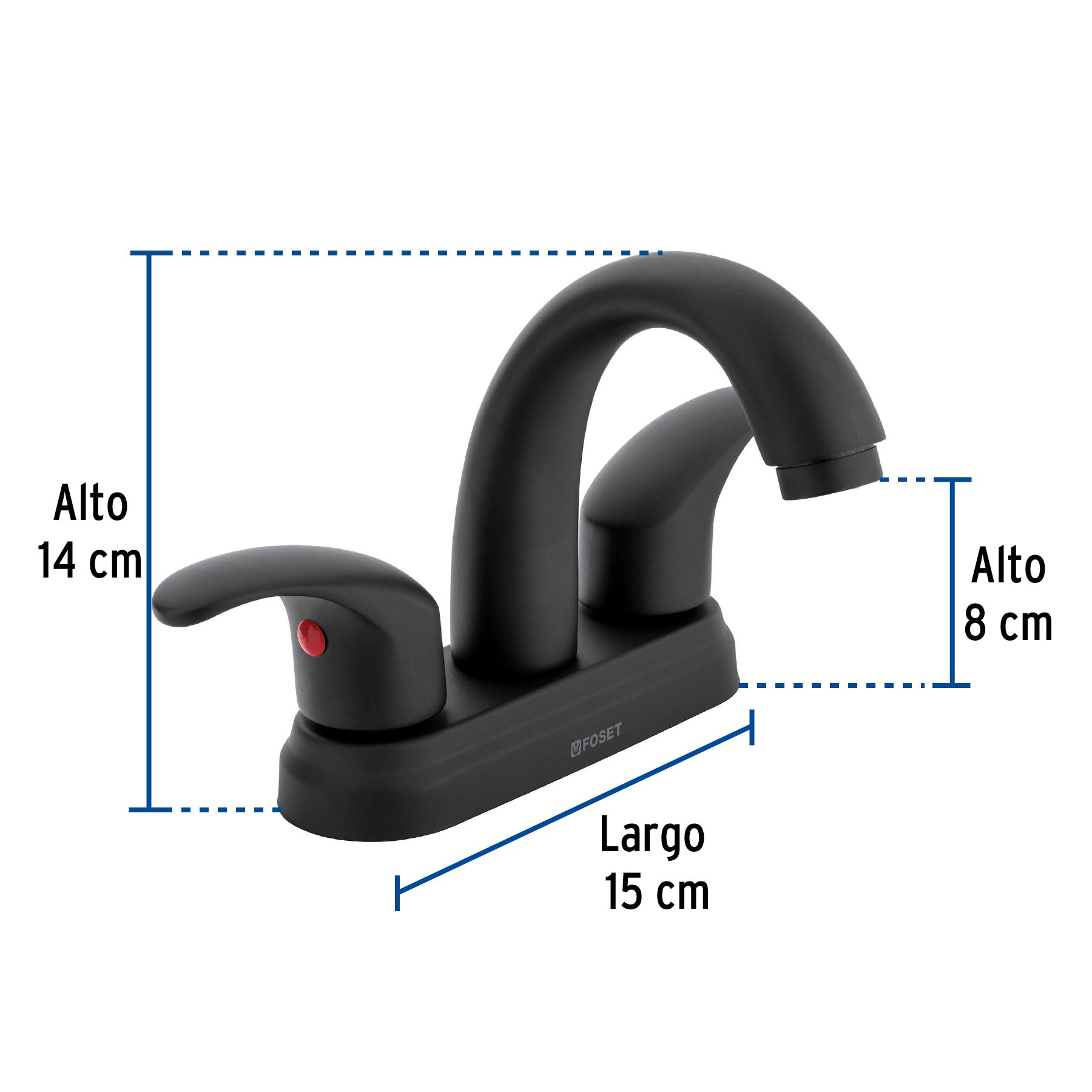 Mezcladora p/lavabo,manerales palanca,cuello alto,negro, Aqu