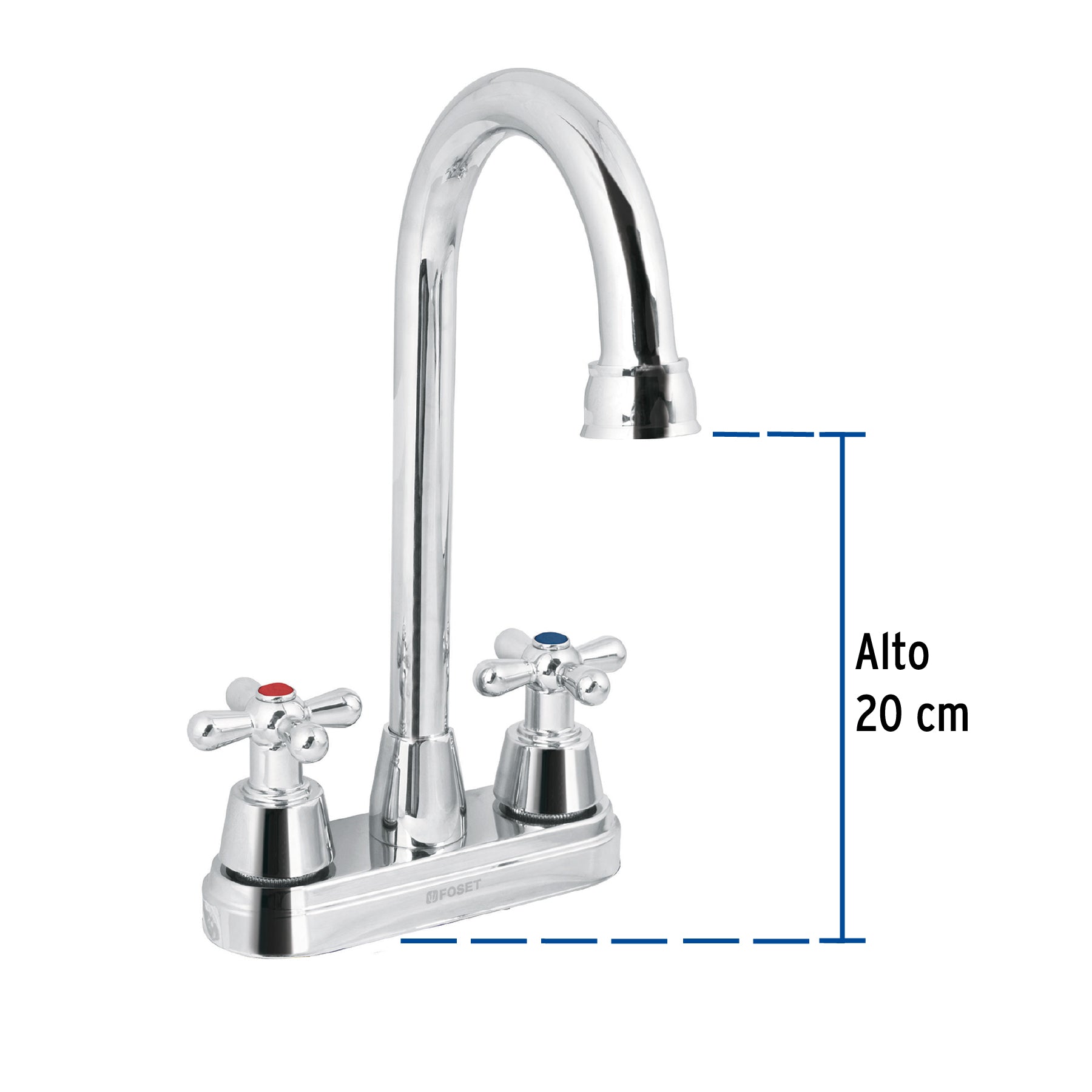 Mezcladora lavabo,tipo bar,manerales cruceta,acero inox,Aqua