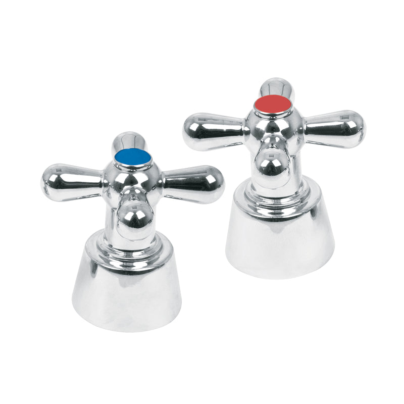 Juego 2 manerales tipo cruceta para lavabo, Aqua