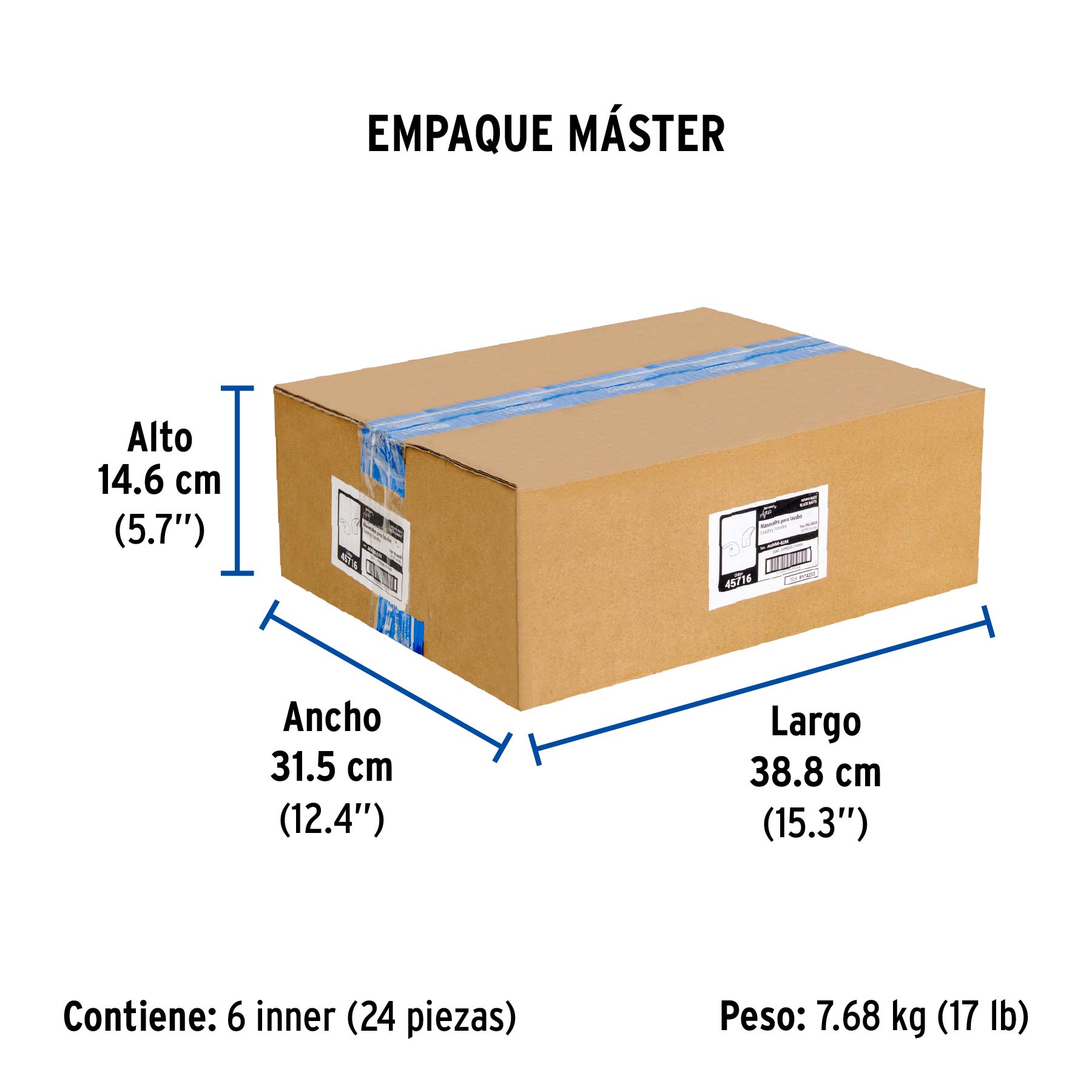 Juego de 2 manerales de palanca p/lavabo, negro mate, Aqua