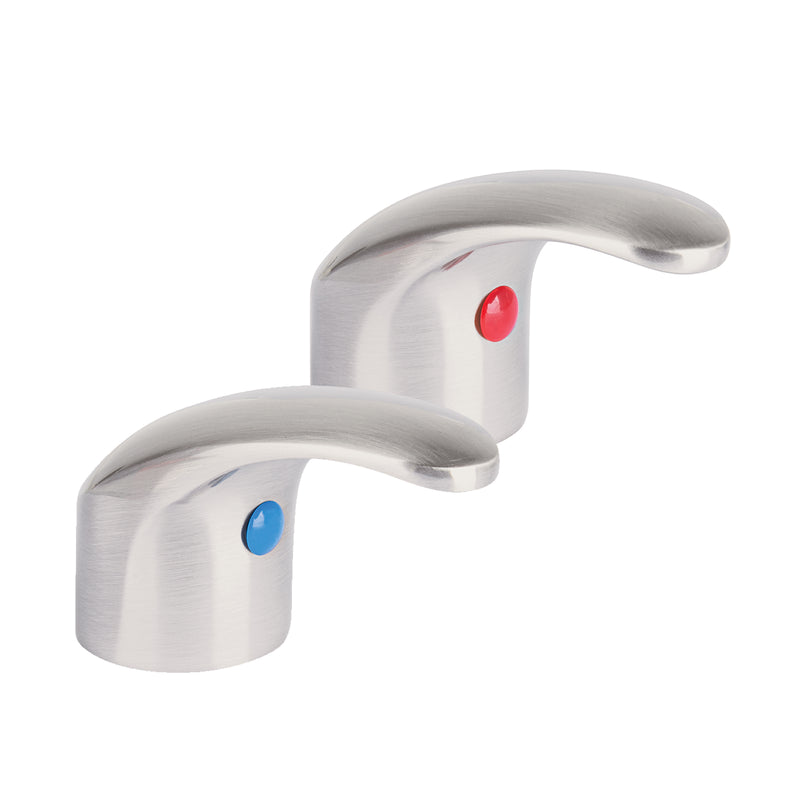 Juego de 2 manerales de palanca para lavabo, satín, Aqua