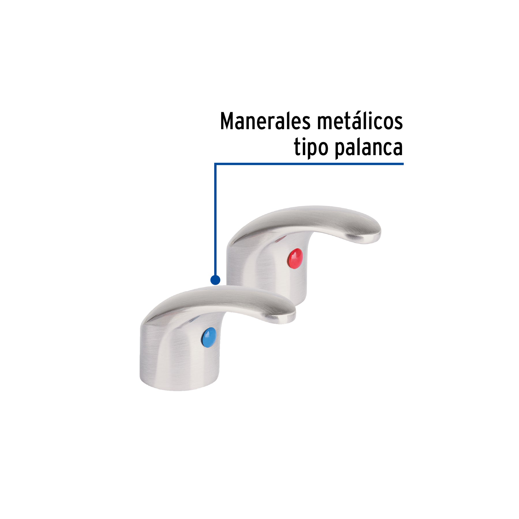 Juego de 2 manerales de palanca para lavabo, satín, Aqua