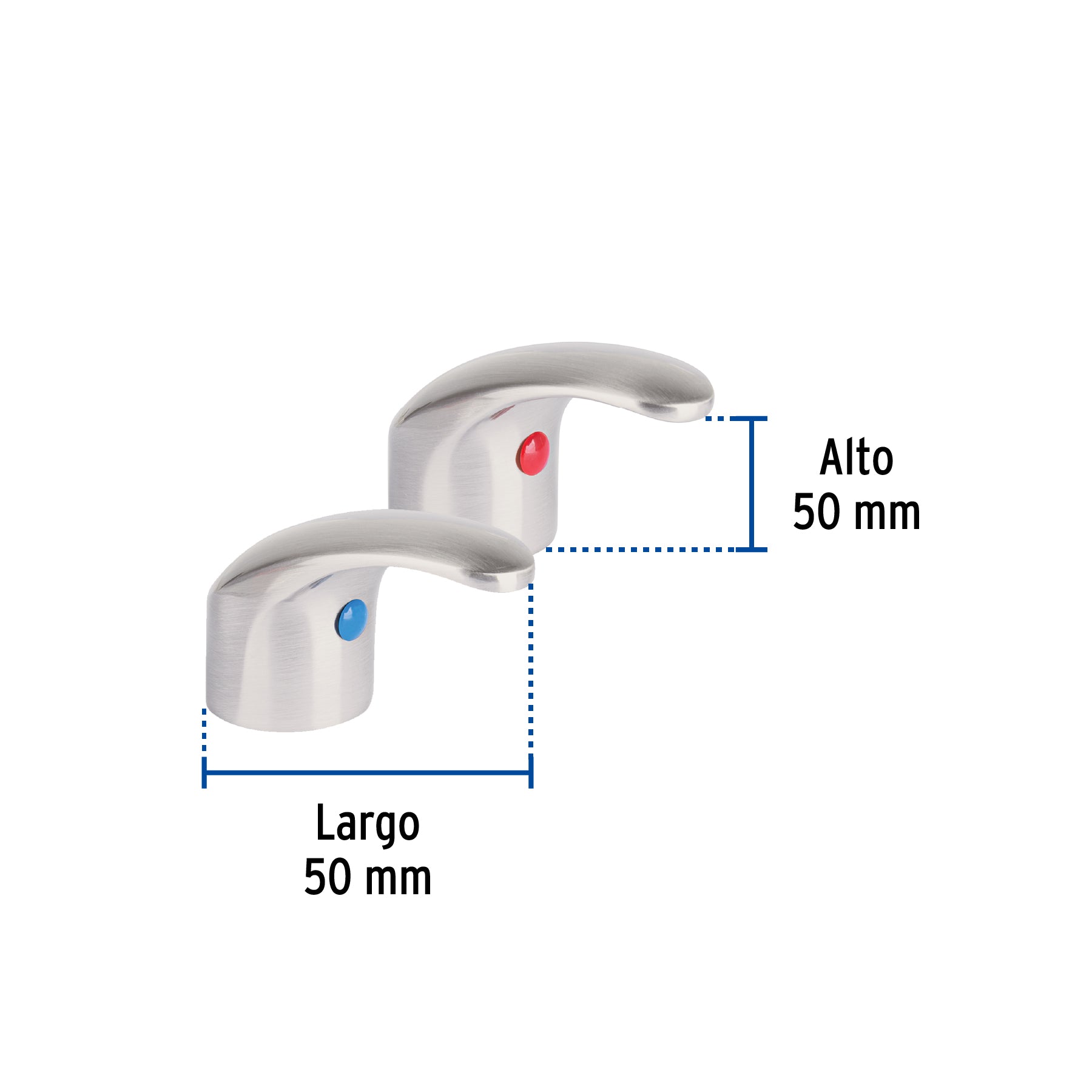 Juego de 2 manerales de palanca para lavabo, satín, Aqua