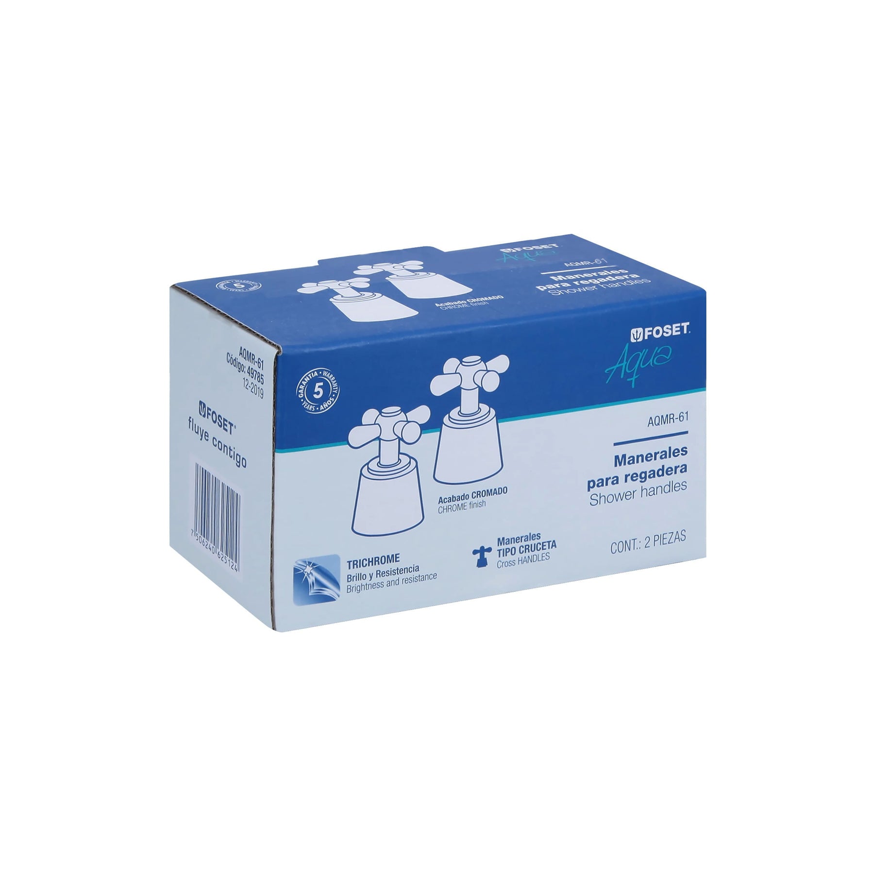 Jgo 2 piezas manerales grandes, cruceta, empotrar, Aqua