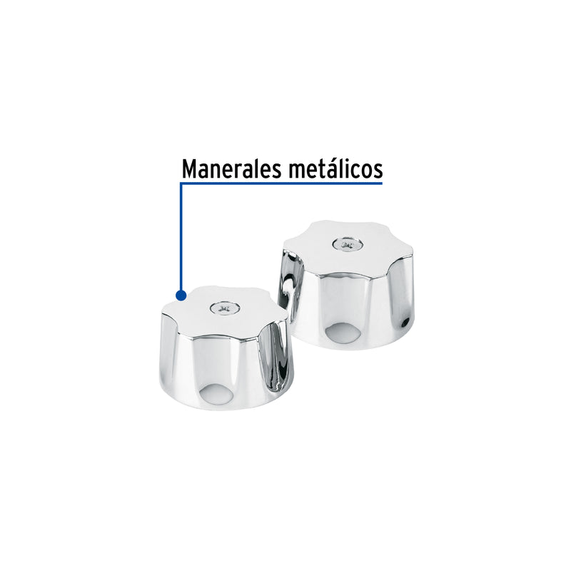 Juego de 2 manerales para lavabo y fregadero metálicos, Aqua
