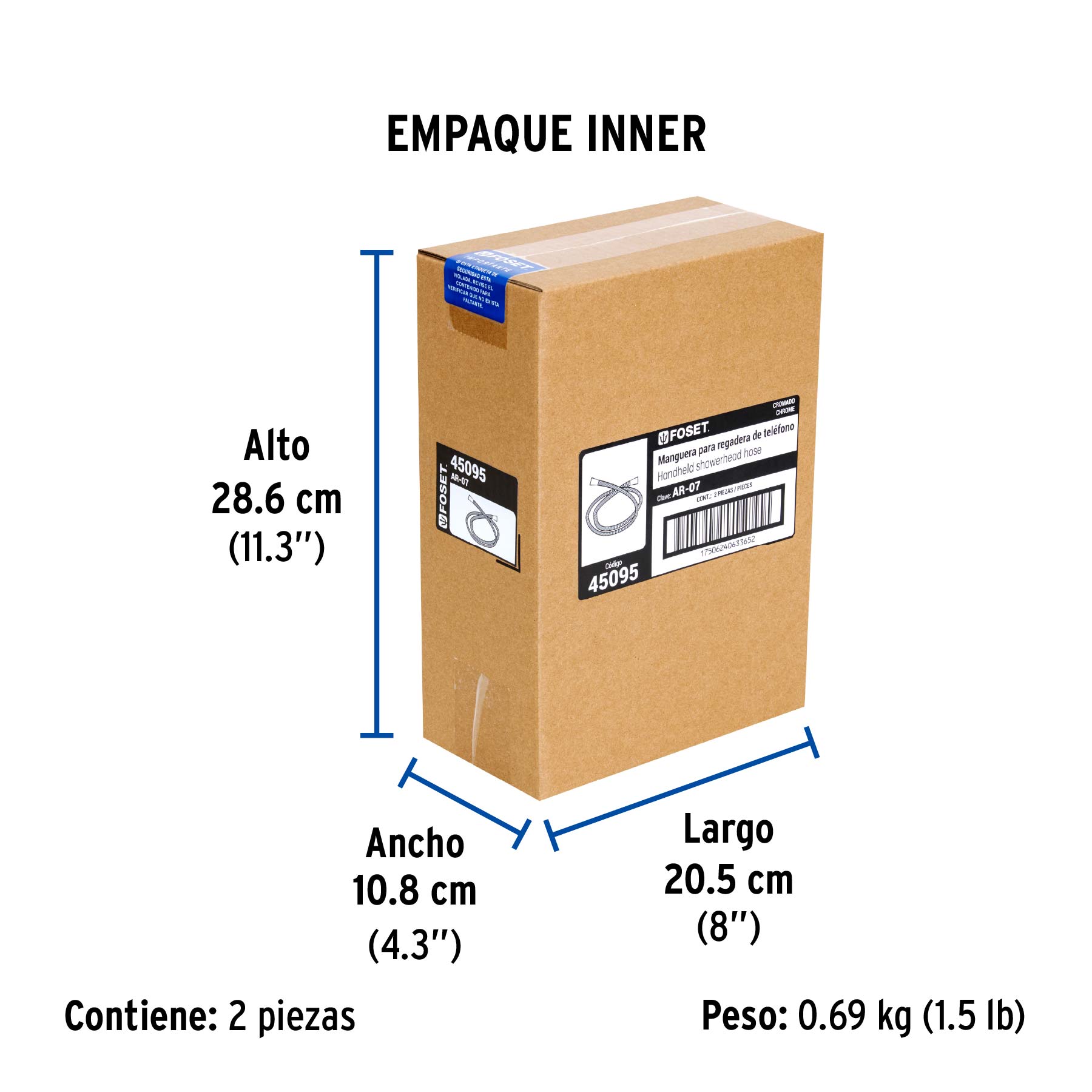 Manguera plástica para regadera, manual
