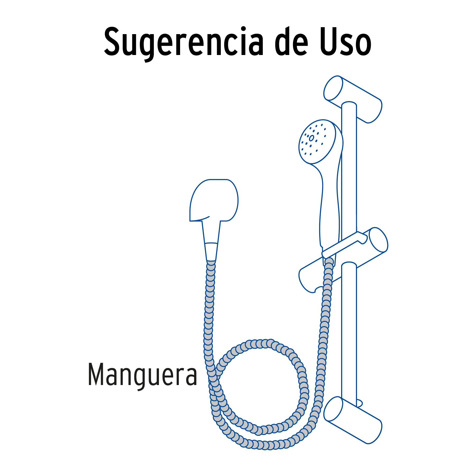 Manguera lisa para regadera, manual, satinada