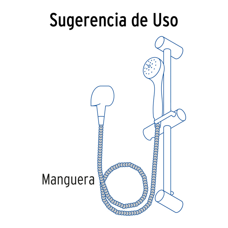 Manguera lisa para regadera, manual, satinada