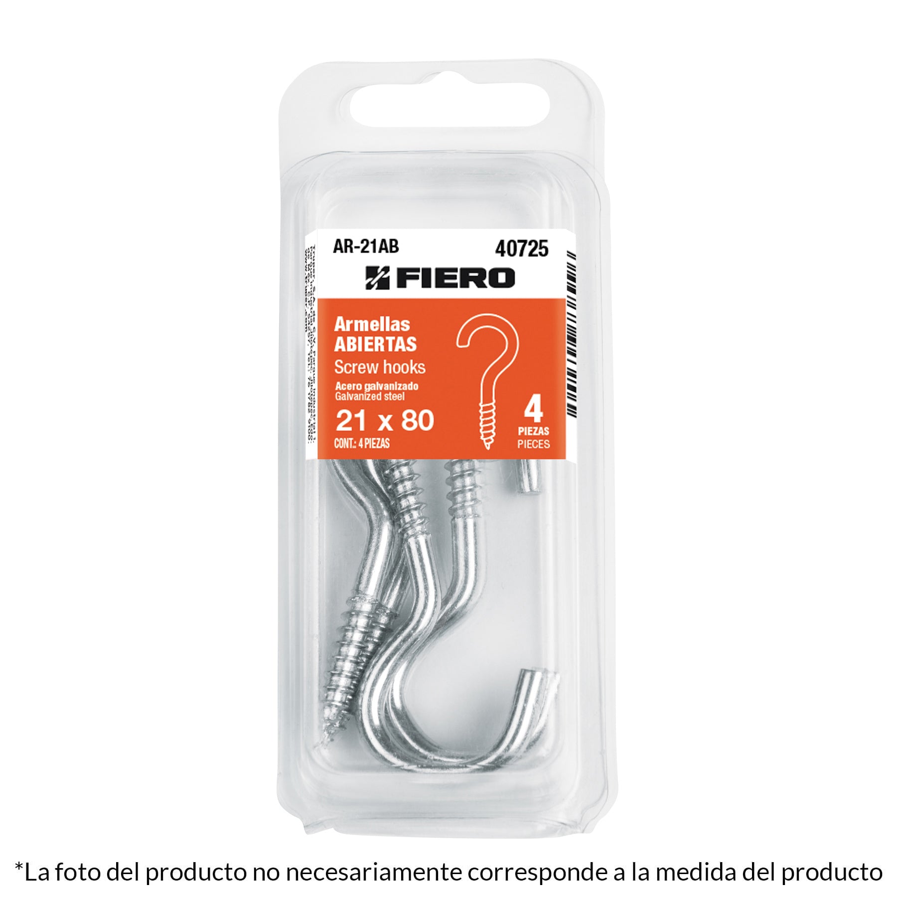 Blíster con 12 armellas abiertas de 17 x 40, Fiero