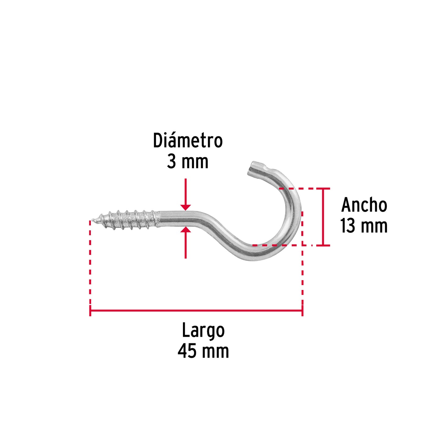 Blíster con 8 armellas abiertas de 19 x 60, Fiero