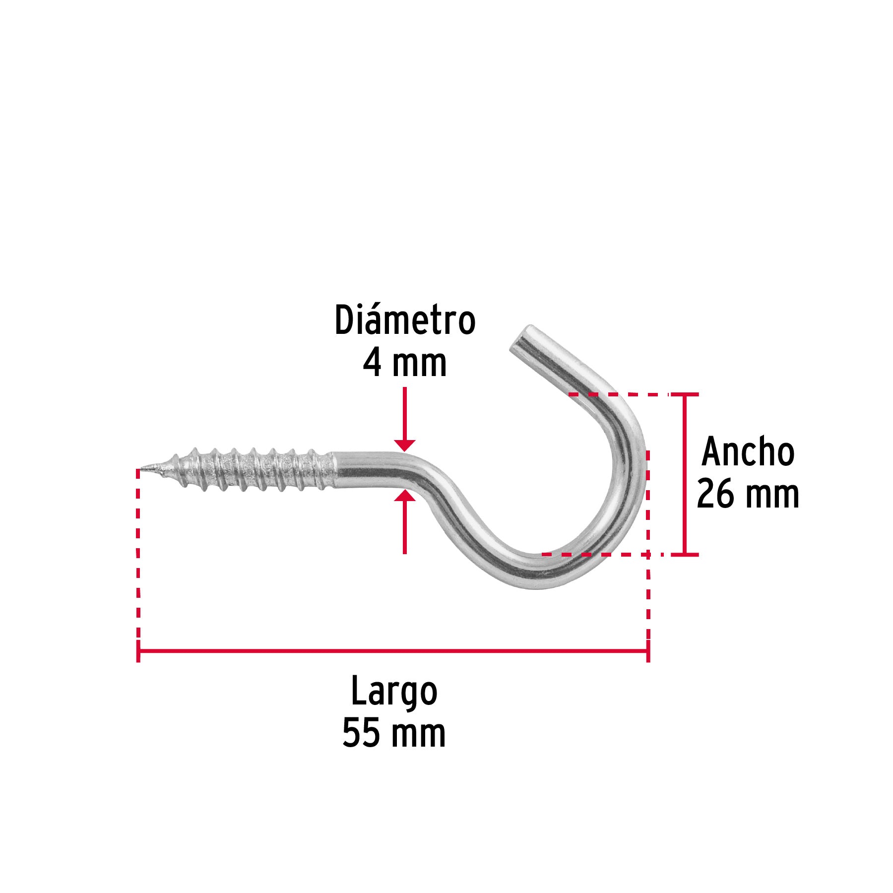 Blíster con 4 armellas abiertas de 21 x 80, Fiero