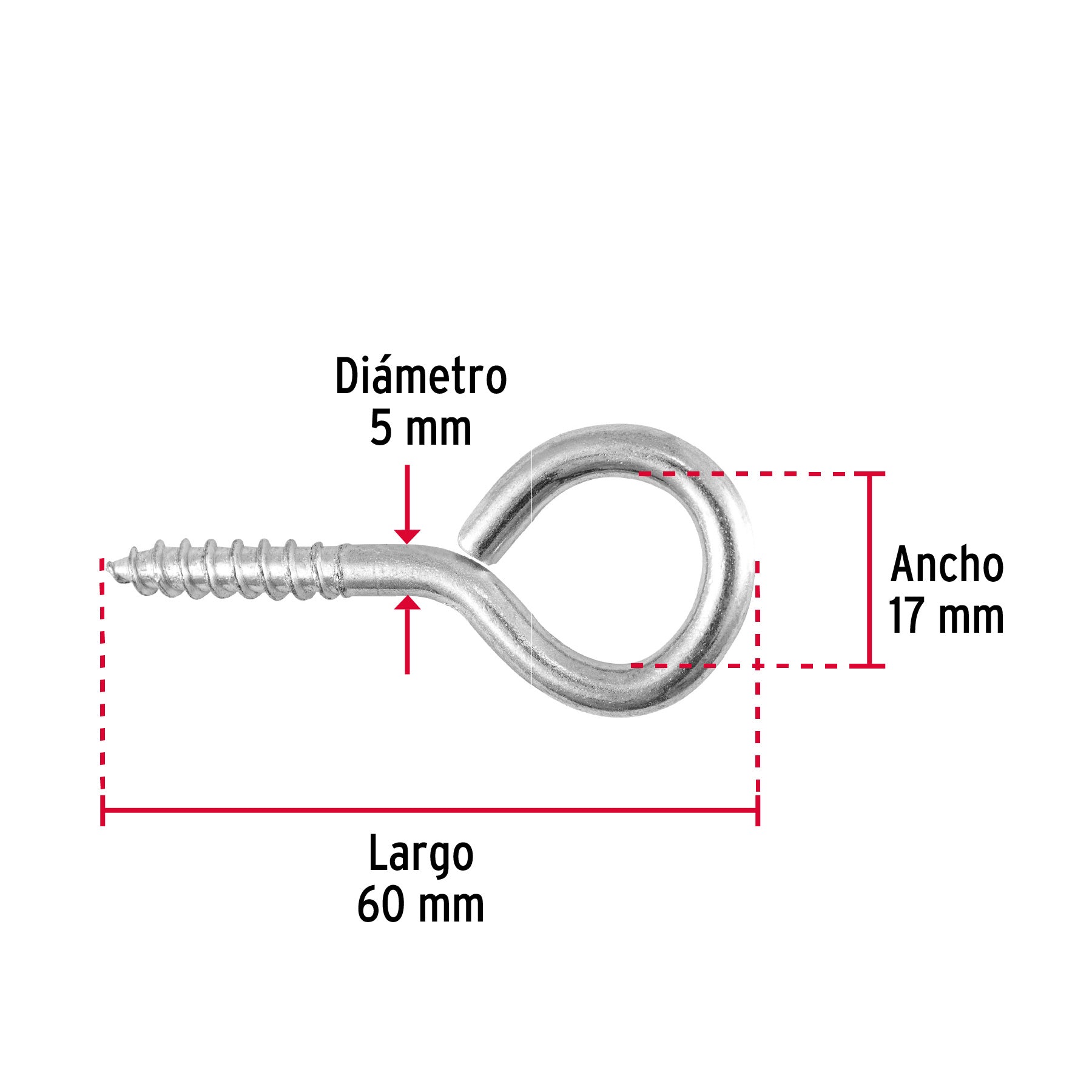 Blíster con 2 armellas cerradas de 22 x 100, Fiero