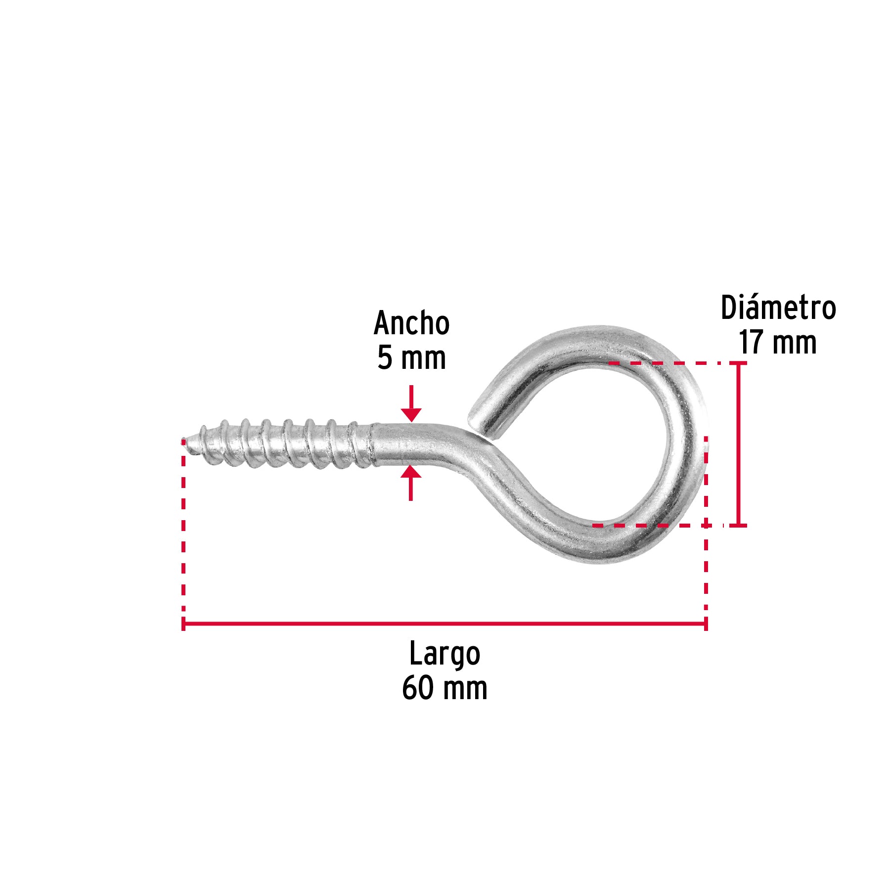 Armella 22 x 100, cerrada, caja con 72 pzas