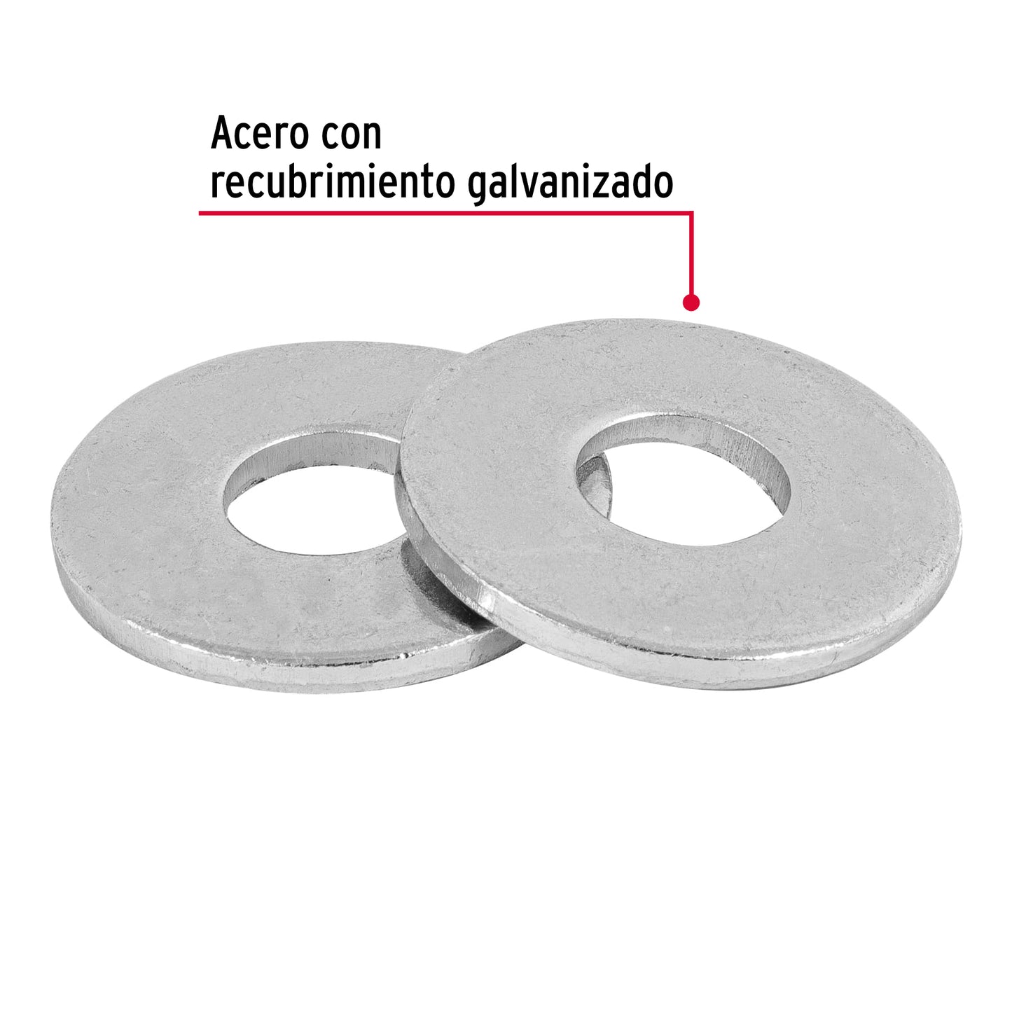 Blíster con 6 arandelas planas de 1/2', Fiero