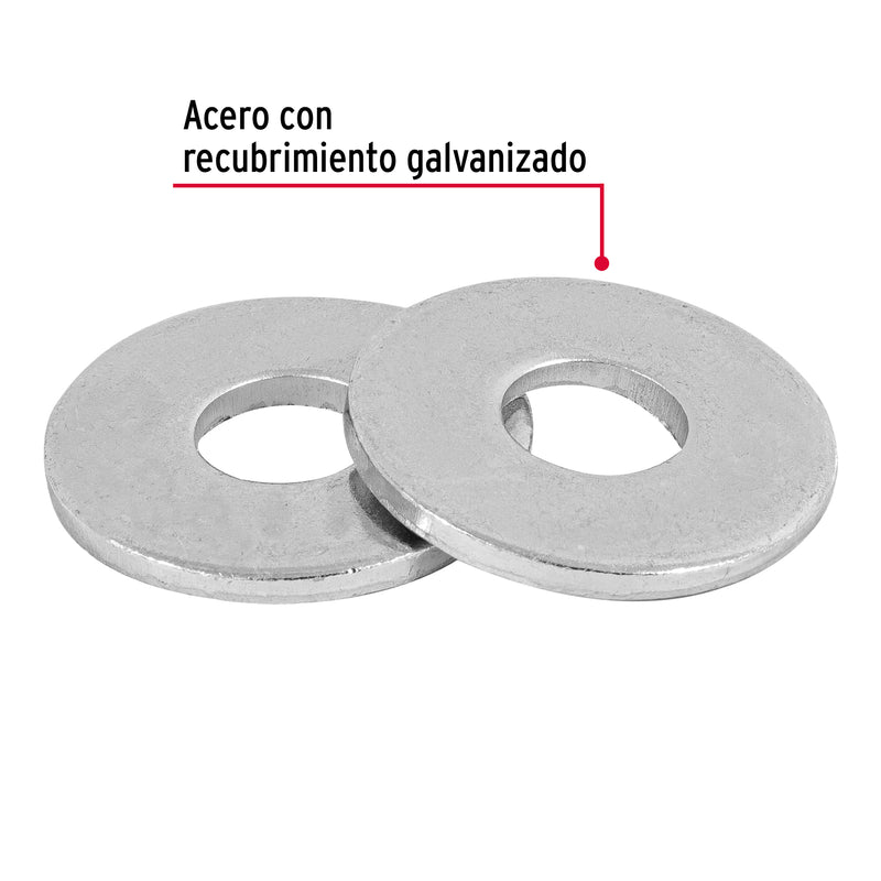 Blíster con 6 arandelas planas de 1/2', Fiero