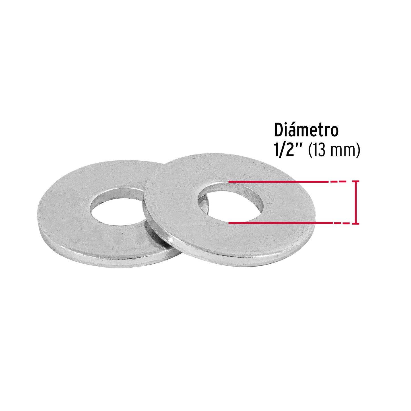Blíster con 6 arandelas planas de 1/2', Fiero