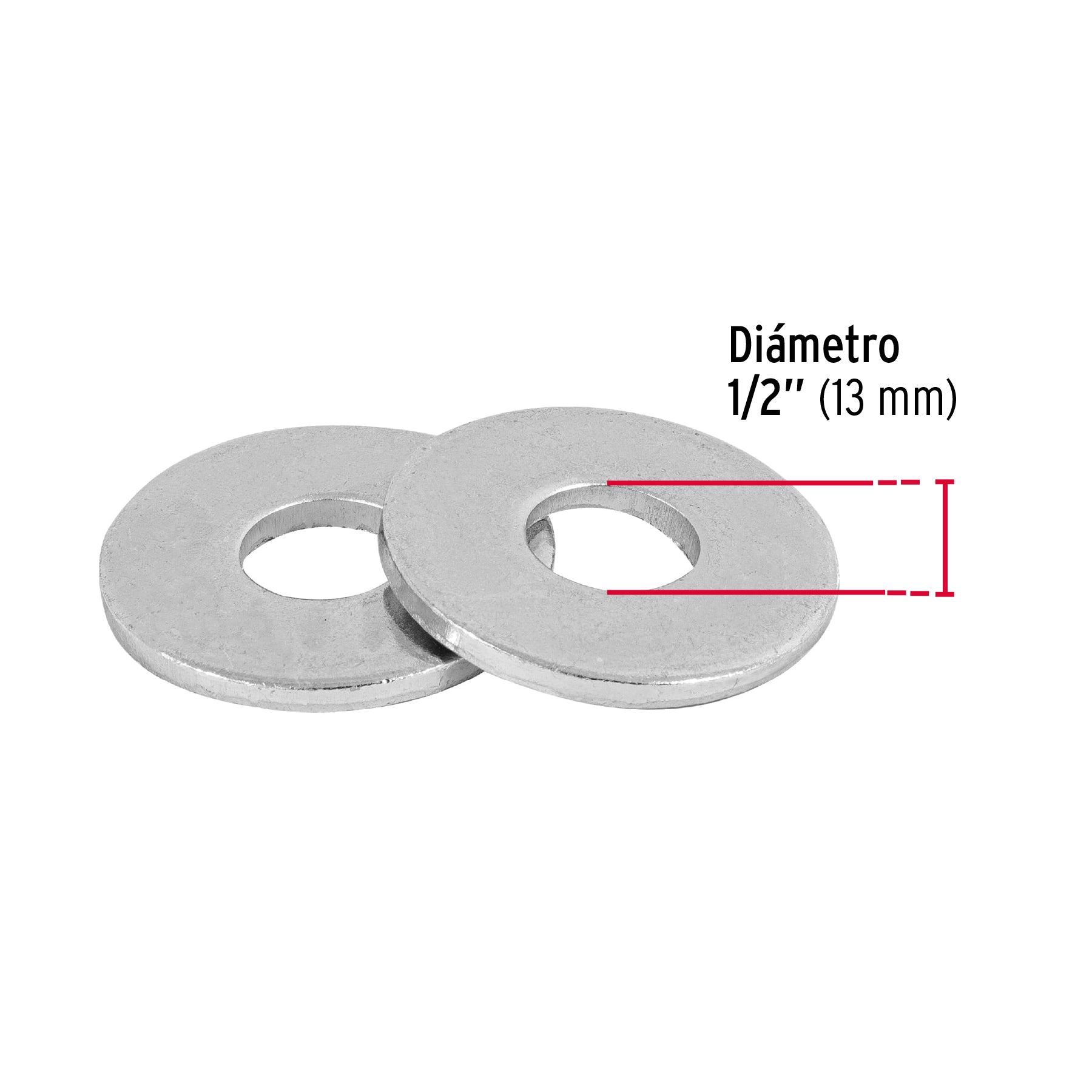 Blíster con 6 arandelas planas de 1/2', Fiero