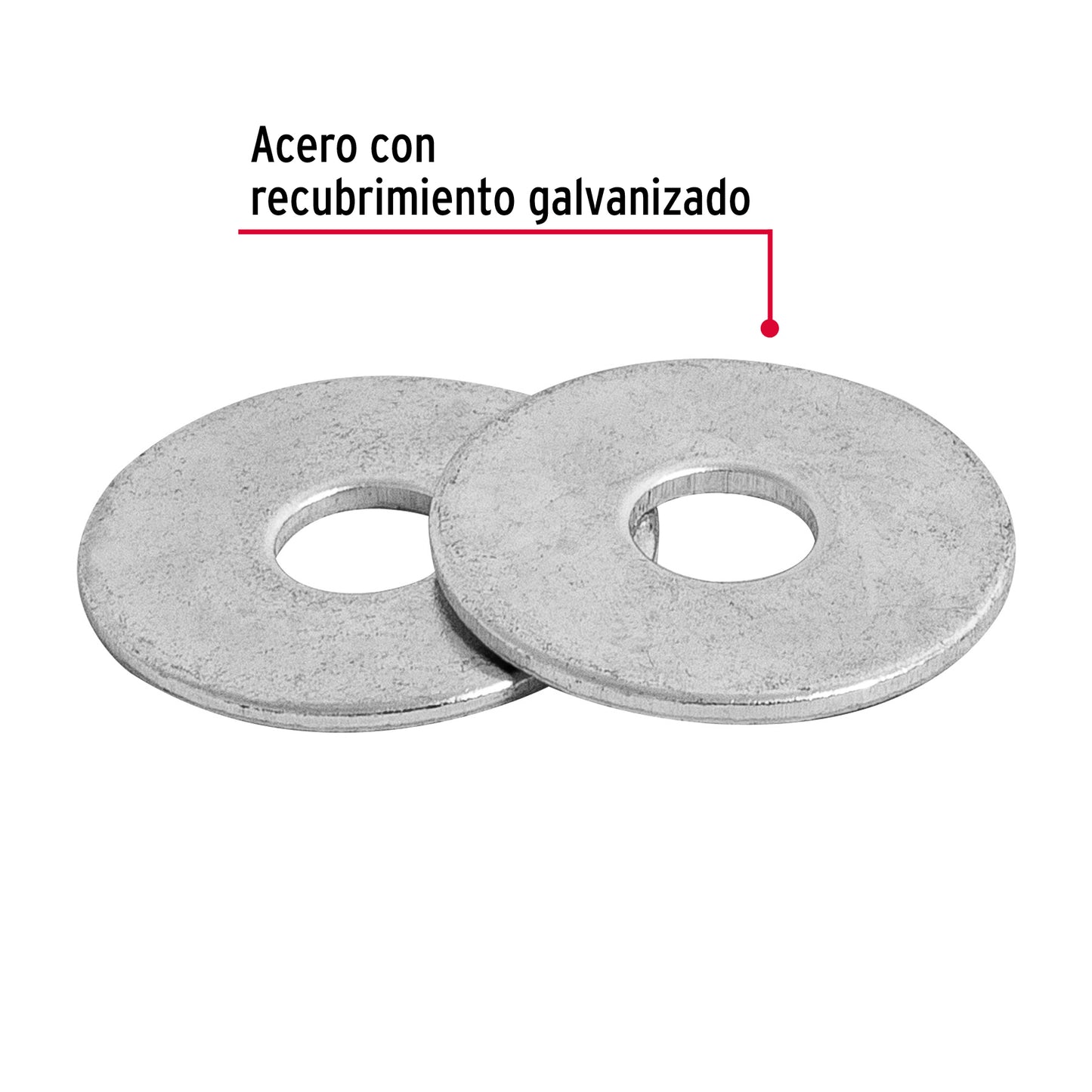 Blíster con 30 arandelas planas de 1/4', Fiero