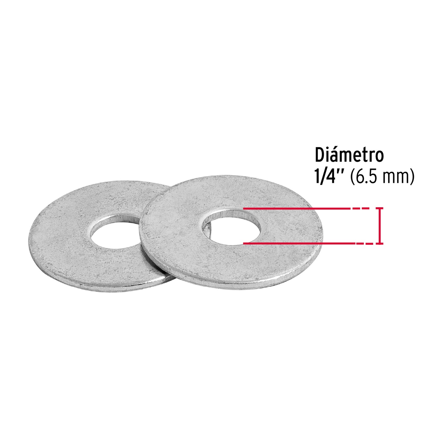 Blíster con 30 arandelas planas de 1/4', Fiero