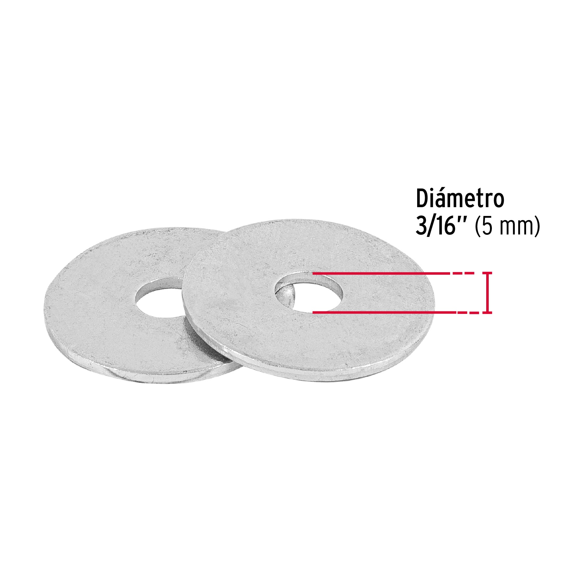Blíster con 35 arandelas planas de 3/16', Fiero