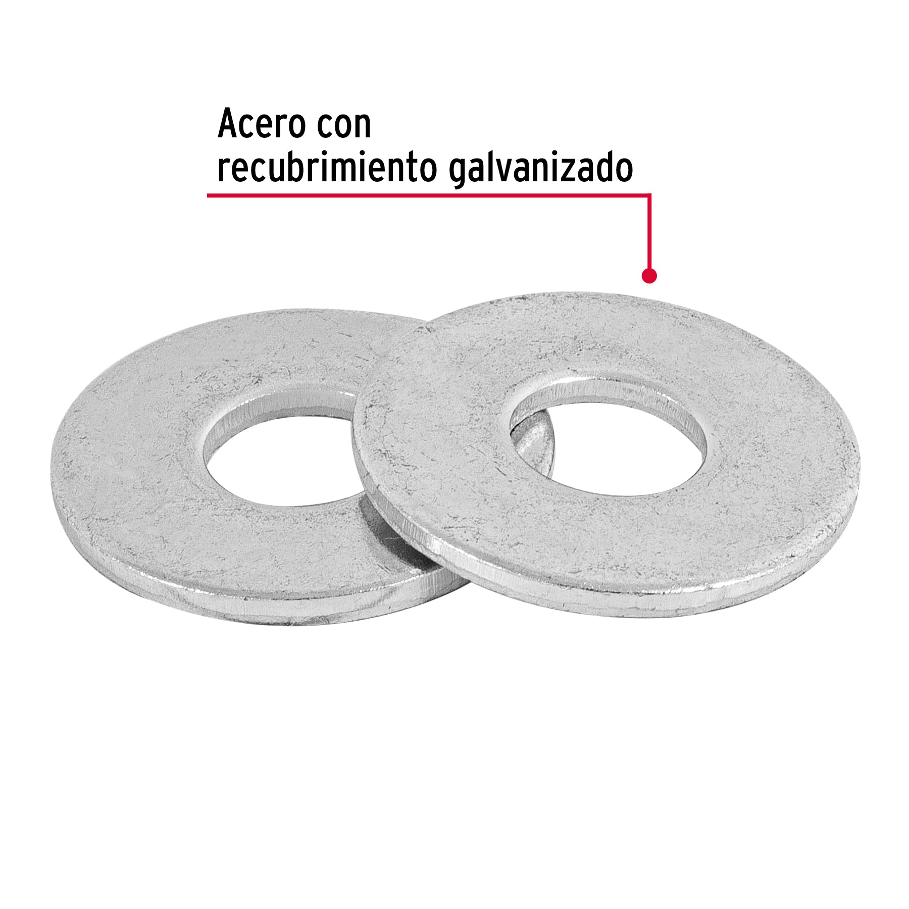 Blíster con 14 arandelas planas de 3/8', Fiero