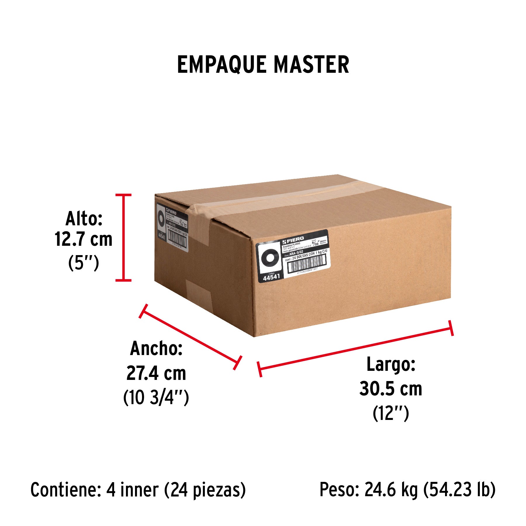 Arandela de acero galvanizado de 5/32", bolsa de 1 kg