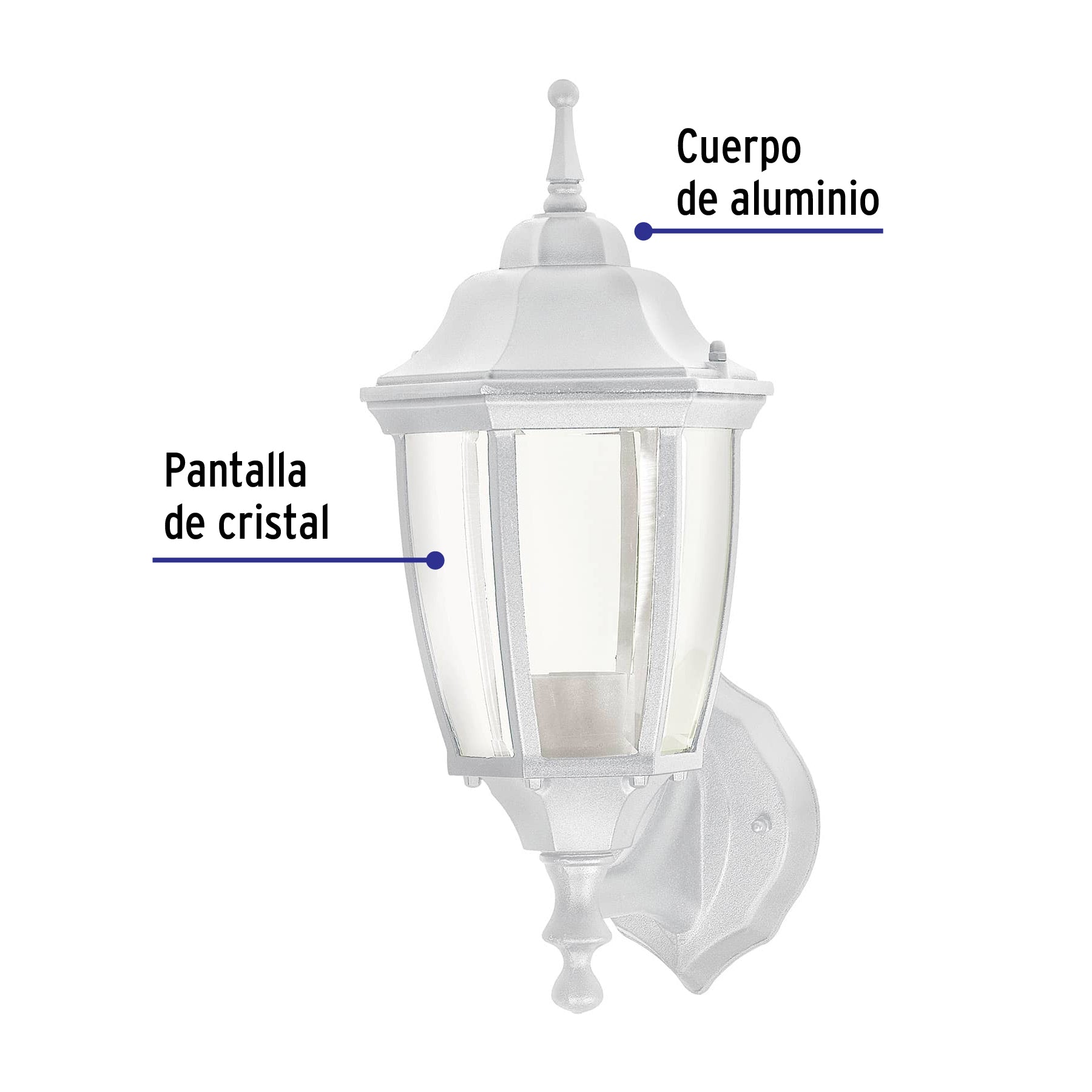Arbotante farol soportado, blanco, 1XE26