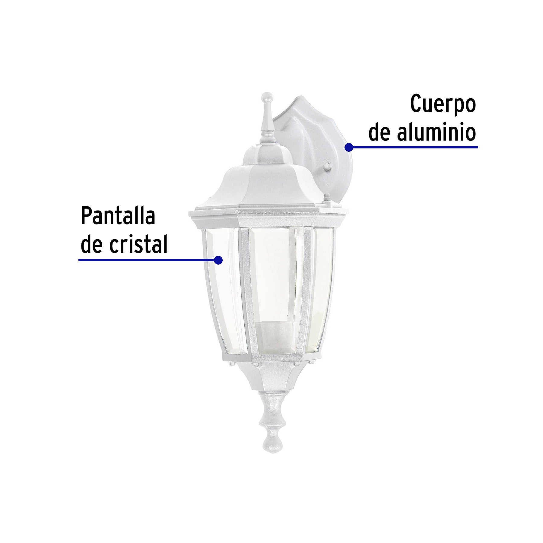 Arbotante farol suspendido, blanco, 1XE26