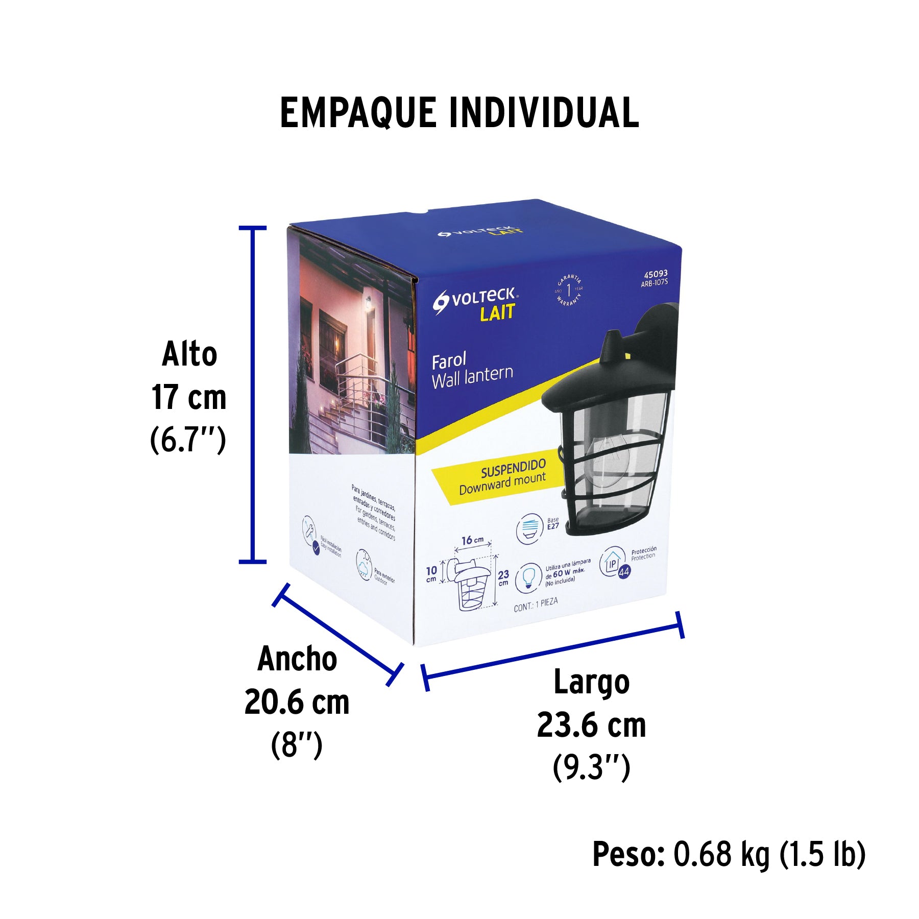 Arbotante farol soportado,diseño moderno,lámpara no incluida