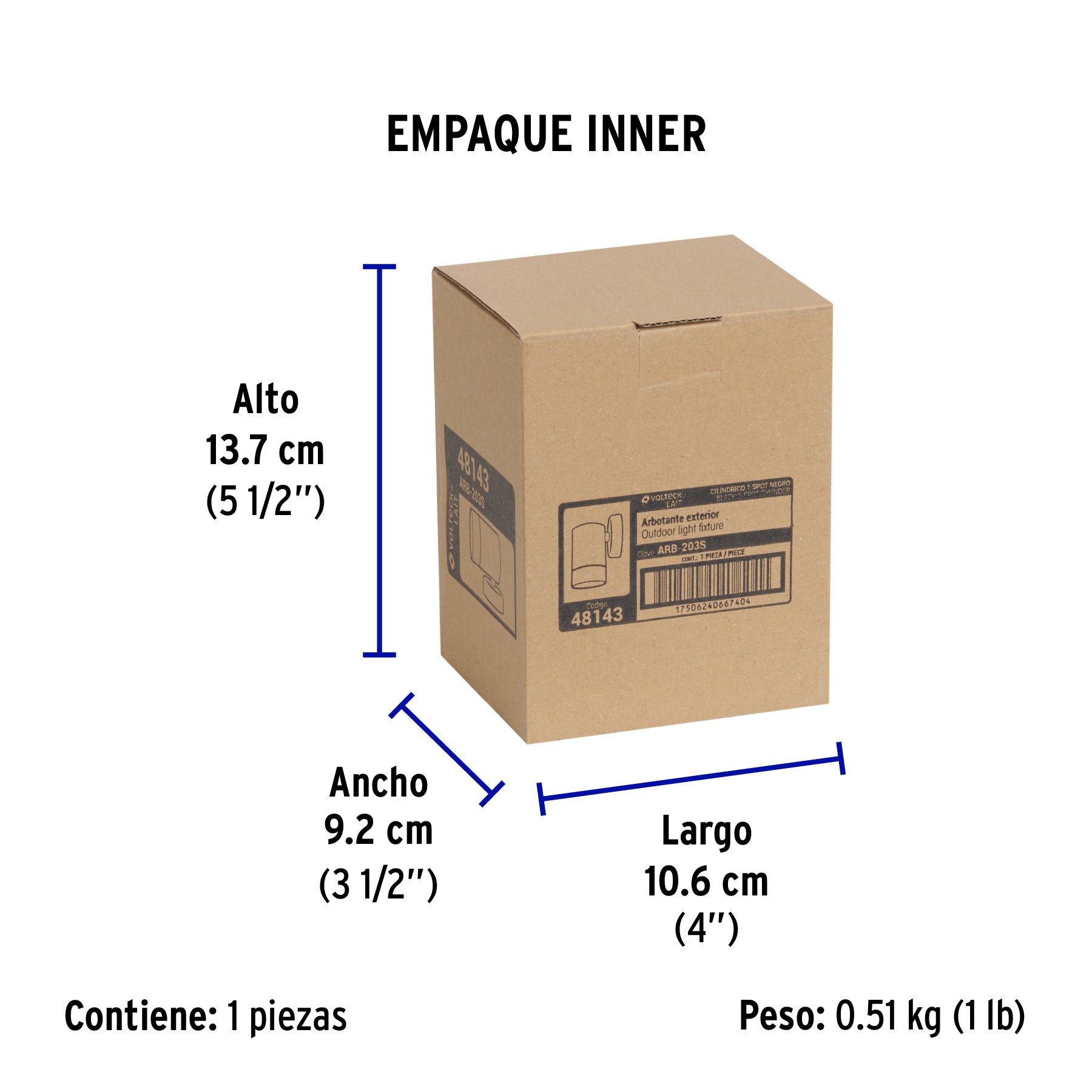 Arbotante exterior, cilíndrico, spot, 1xMR16GU10, negro