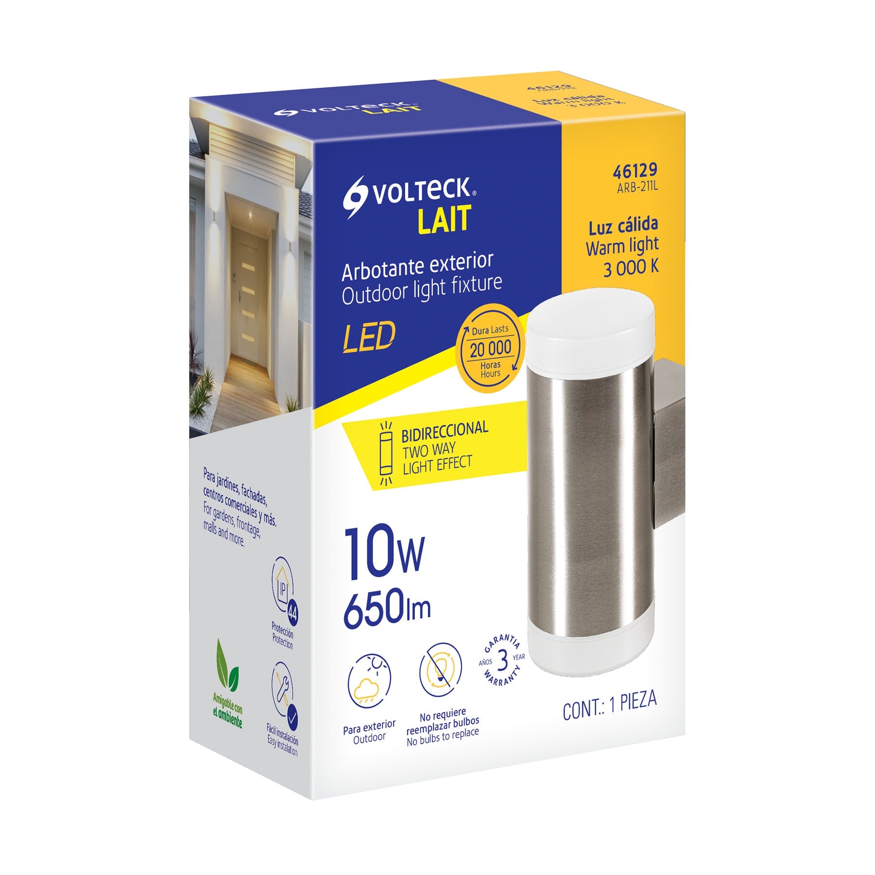 Arbotante decorativo de LED, 2 spots, 10 W, 650 lm